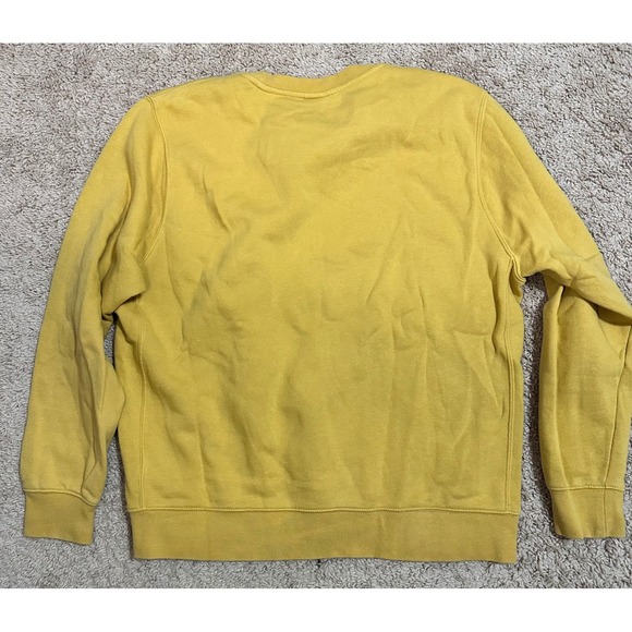 Vintage Nike Sportswear Club Fleece Crewneck Sweatshirt Mustard Yellow Large - Picture 5 of 5